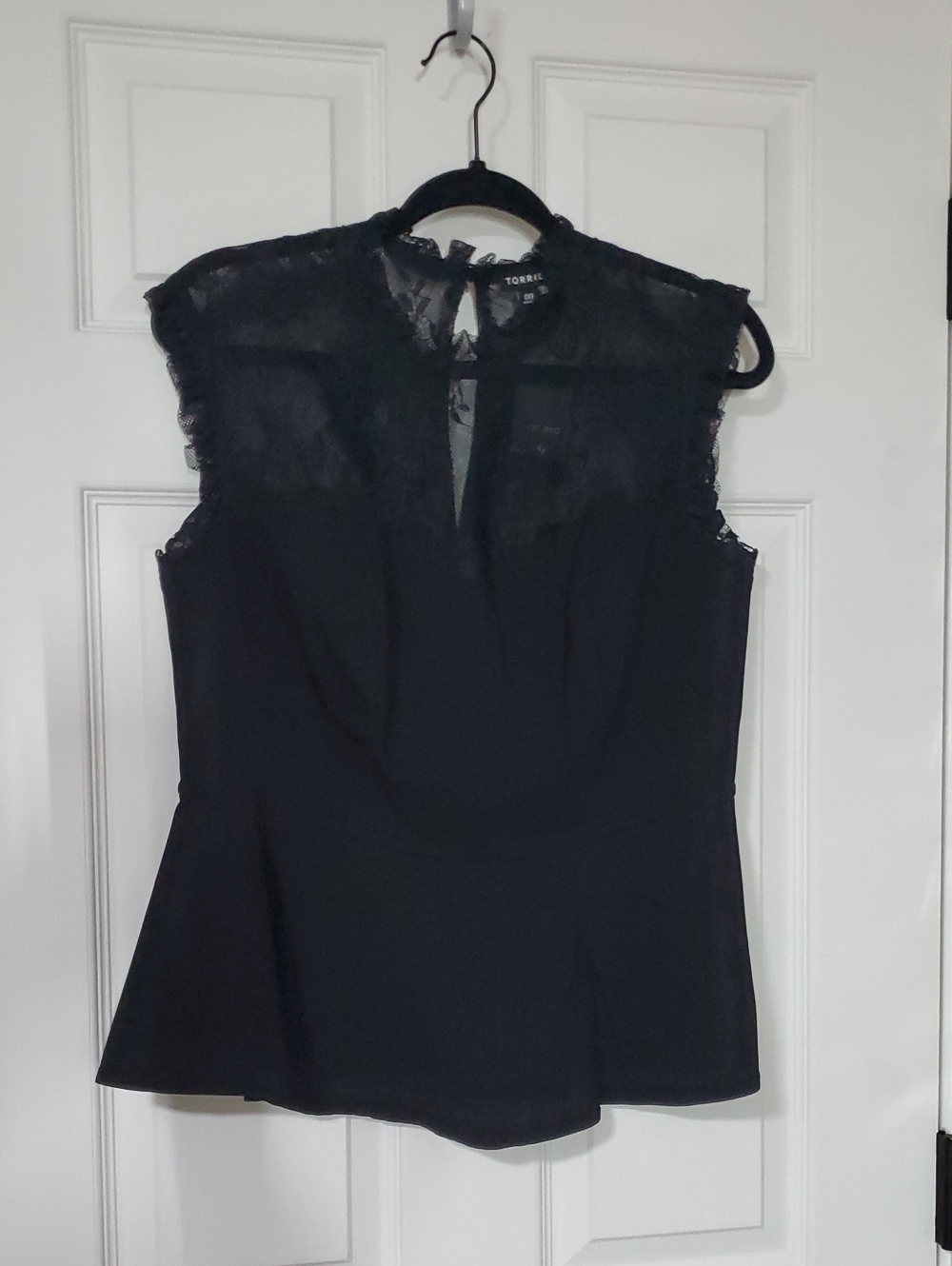 torrid Black Lace Yoke Sleeveless Blouse